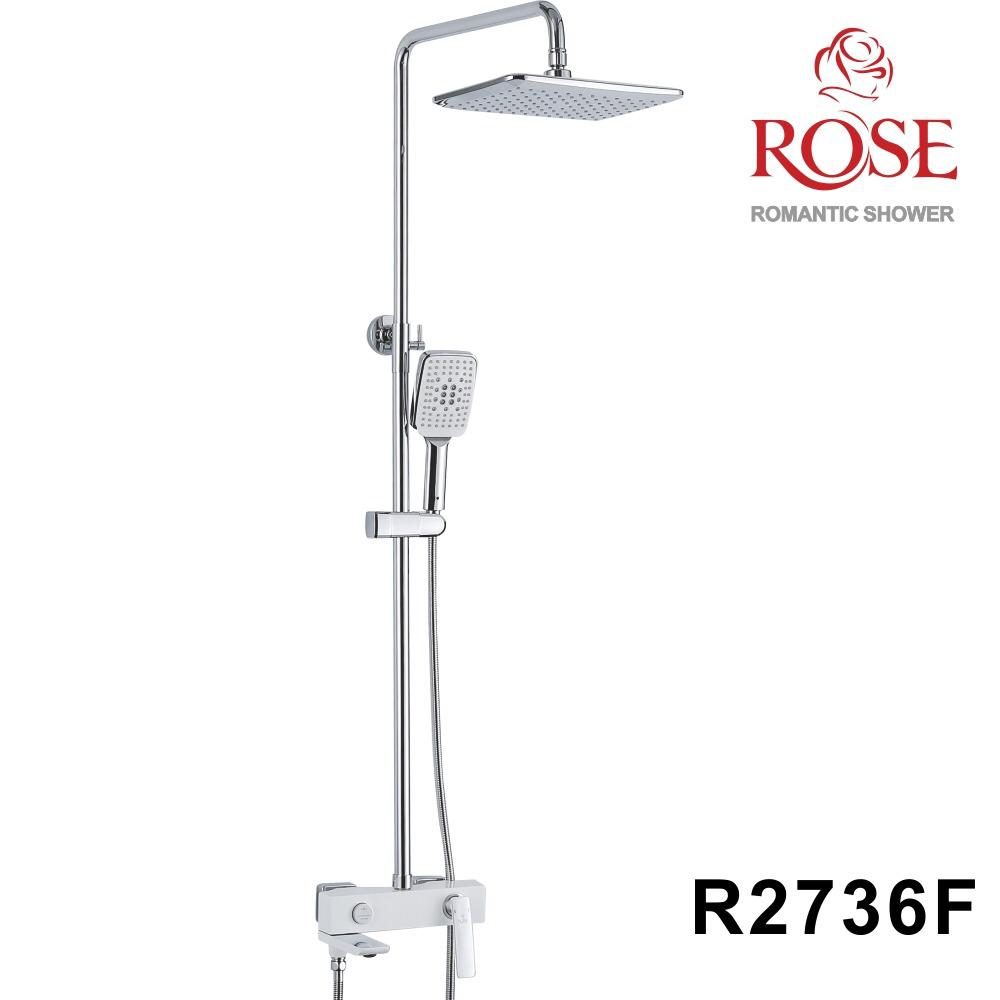 2736F Душевой комплект со смесителем белый ROSE (Испания) АКВАРИУМ