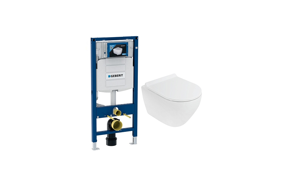 Комплект подвесной безободковый унитаз Cezares Stylus CZR-513-TH-R + инсталляция Geberit Duofix UP320 111.300.00.5 МОСПЛИТКА