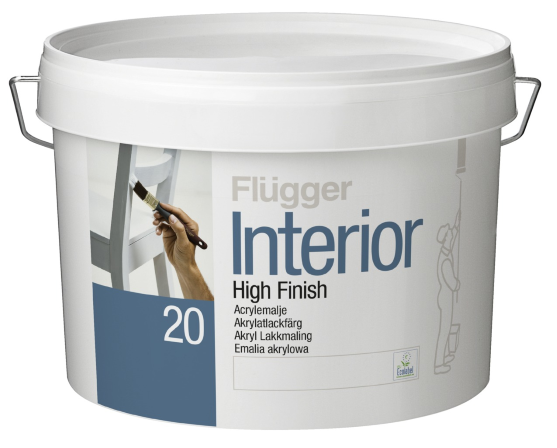 Акриловая полуматовая эмаль Flugger Interior High Finish 20 base 1, 0,7л КРАСКИ FLUGGER