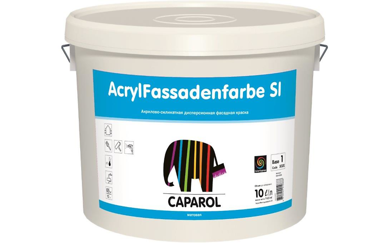 Краска Caparol AcrylFassadenfarbe SI, База 3, 9,4 л КАПАРОЛ ЦЕНТР САМАРА