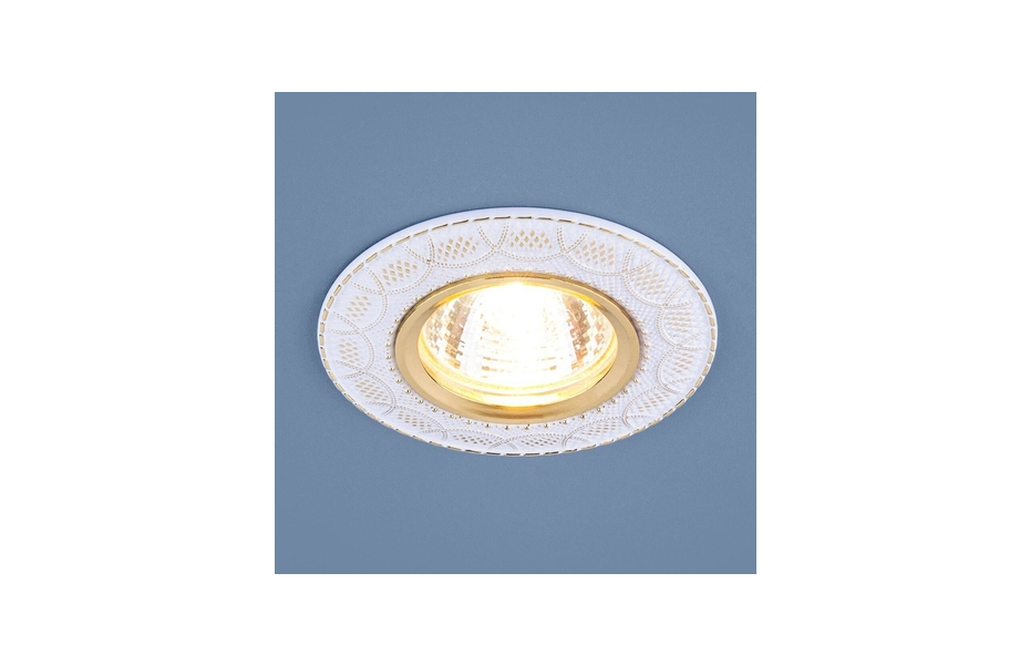 ВСТРАИВАЕМЫЙ СВЕТИЛЬНИК ELEKTROSTANDARD 7010 MR16 WH/GD БЕЛЫЙ/ЗОЛОТО 4690389099250 MNOGOROZETOK - МНОГОРОЗЕТОК