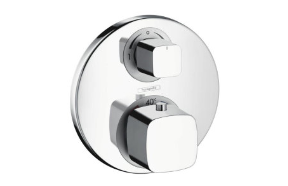 Термостат с запорным/переключающим вентилем Hansgrohe Metris Ecostat E 31573000 АКВАМЕТРИЯ
