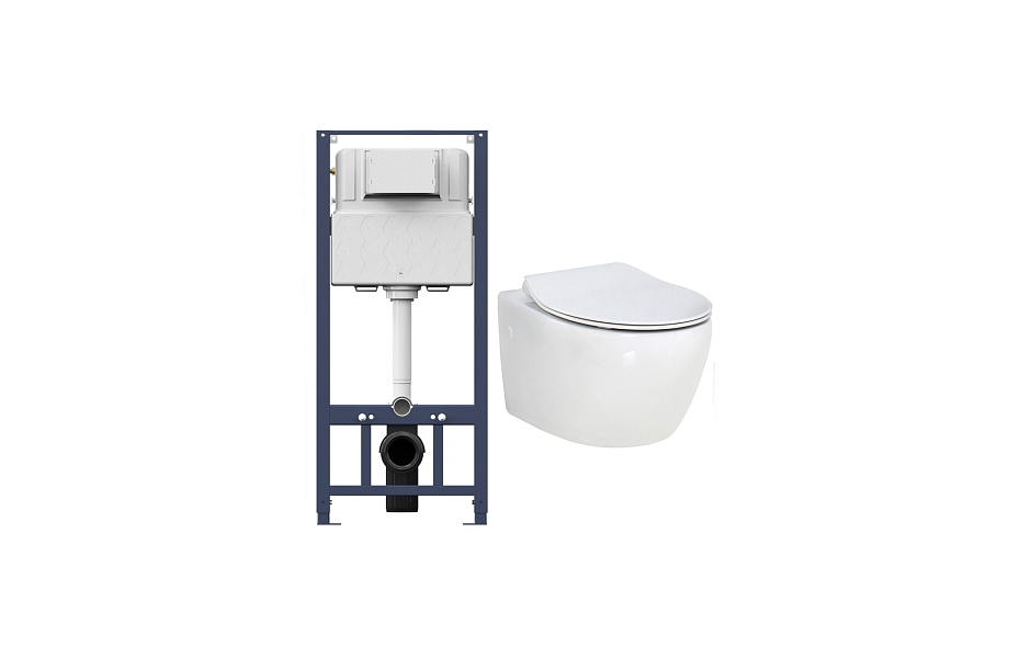 Комплект подвесной безободковый унитаз BelBagno Prospero BB507B + инсталляция Am.Pm Pro I012704 МОСПЛИТКА