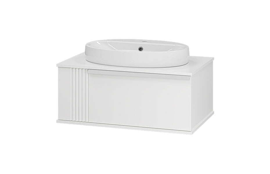Тумба с раковиной Brevita Savoy 80 см SAV-09080-0101Я белый МОСПЛИТКА