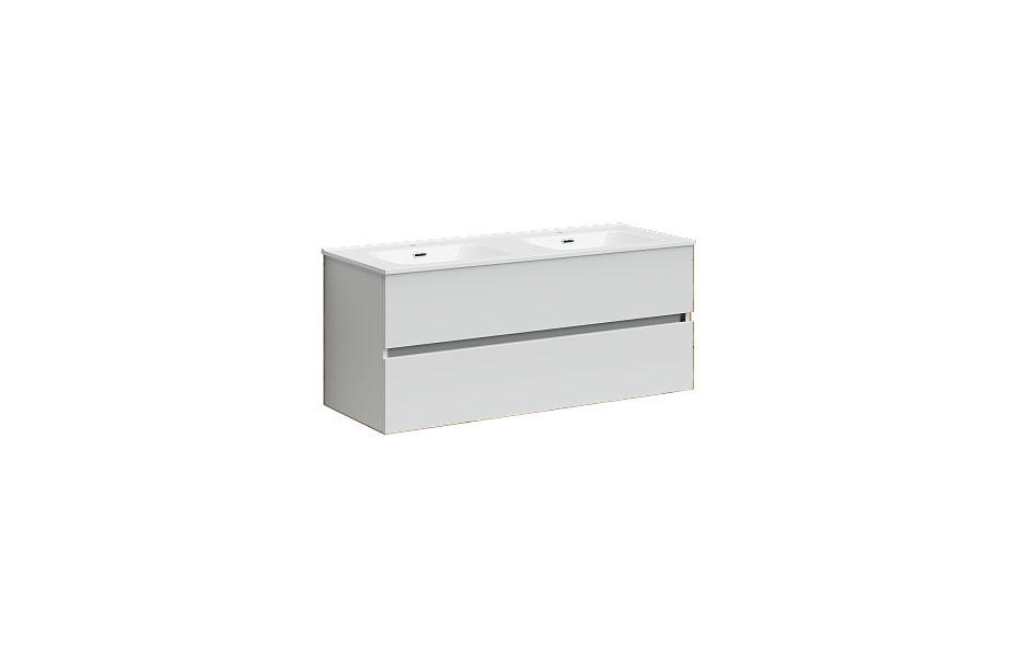 Тумба с раковиной Sancos Urban, 119 см., ламинат белый, UR120-2W МОСПЛИТКА