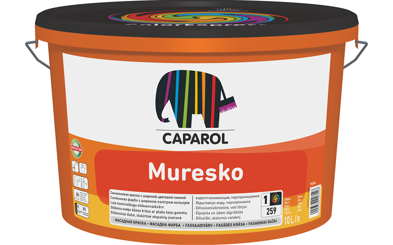 Краска для наружных работ Caparol Muresko, База 1, 5 л КАПАРОЛ ЦЕНТР САМАРА