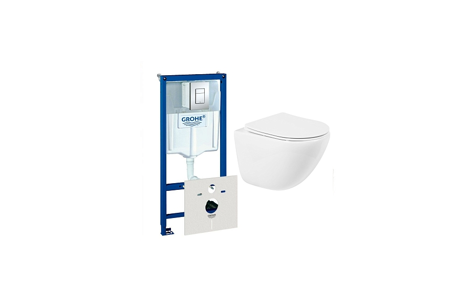 Комплект подвесной безободковый унитаз BelBagno Amanda BB051CHR + инсталляция 38775001 МОСПЛИТКА