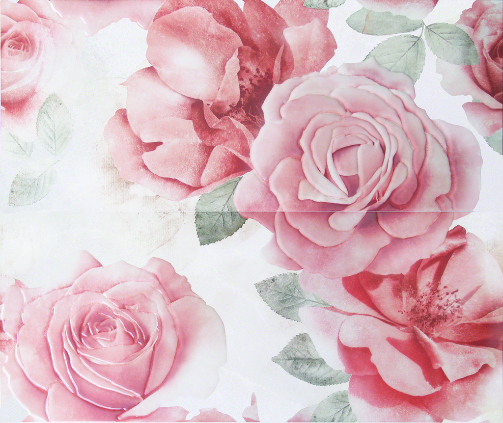 Floreale Rosone Floreale Bianco, панно (композиция из 2 шт.) ARTCERAMICA - АРТКЕРАМИКА