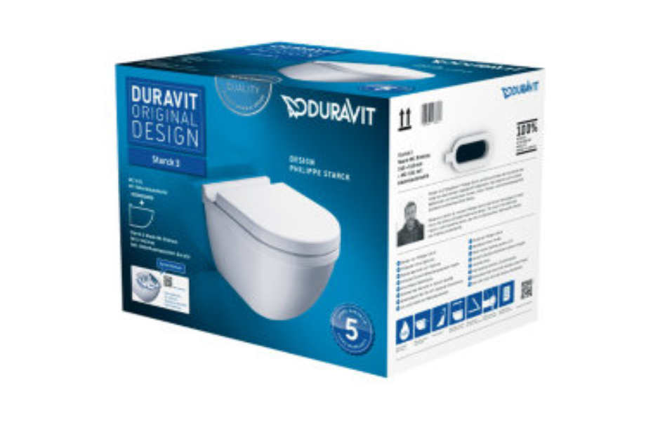 Унитаз подвесной Duravit Starck 3 Rimless (с крышкой SoftClose) 45270900A1 АКВАМЕТРИЯ