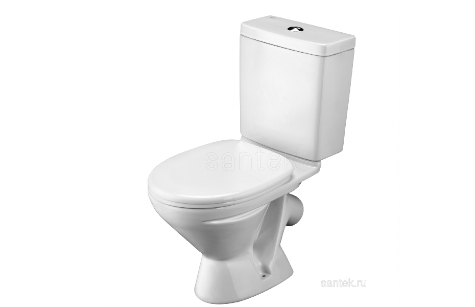 SANTEK Лига Унитаз напольный с бачком, выпуск косой, двойной смыв, крышка полипропилен АТЕЛЬЕ ВАННОЙ КОМНАТЫ. САМАРА