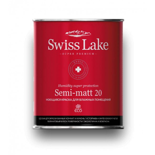 Краска для влажных помещений Swiss Lake Semi-matt 20, 0.9 л (А) LOYMINA Group - ЛОЙМИНА ГРУП