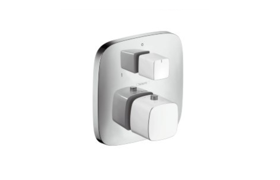 Термостат с запорным/переключающим вентилем Hansgrohe PuraVida белый/хром 15771400 АКВАМЕТРИЯ