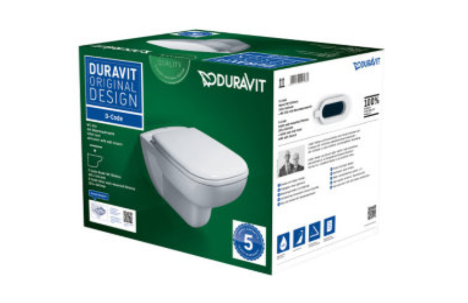 Унитаз подвесной Duravit D-Code Rimless (с крышкой SoftClose) 45700900A1 АКВАМЕТРИЯ