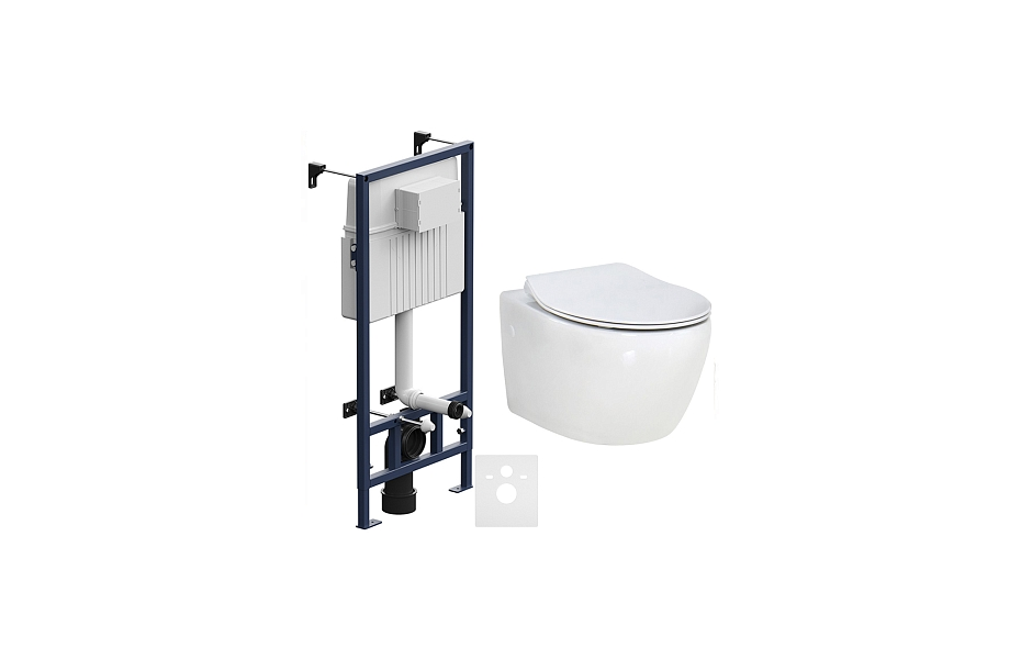 Комплект подвесной безободковый унитаз BelBagno Prospero BB507B + инсталляция Am.Pm ProC I012707 МОСПЛИТКА