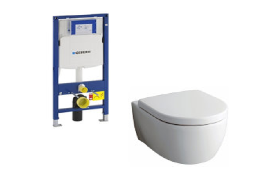 Комплект инсталляции Geberit 111.300.00.5 и подвесного унитаза Keramag iCon Rimfree 204060 и сиденье с механизмом плавного закрывания (SoftClose) 574130 АКВАМЕТРИЯ