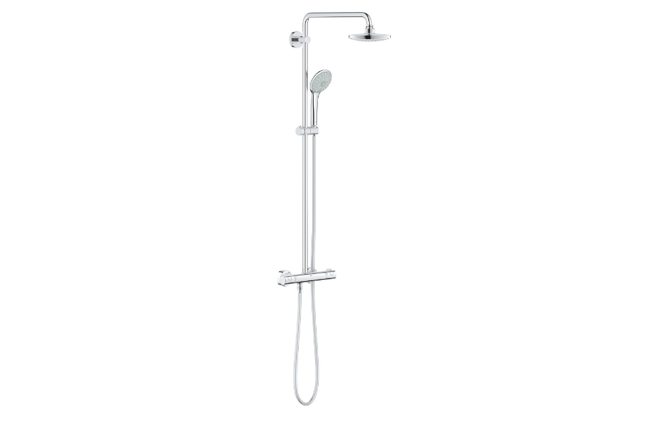 GROHE Euphoria 180 E Душевая система с термостатом для душа настенного монтажа, эргономичные рукоятки, верхний душ Euphoria Cosmopolitan 180 (27491) с поворотным кронштейном, ручной душ Euphoria 110 Massage (27221) АТЕЛЬЕ ВАННОЙ КОМНАТЫ. САМАРА