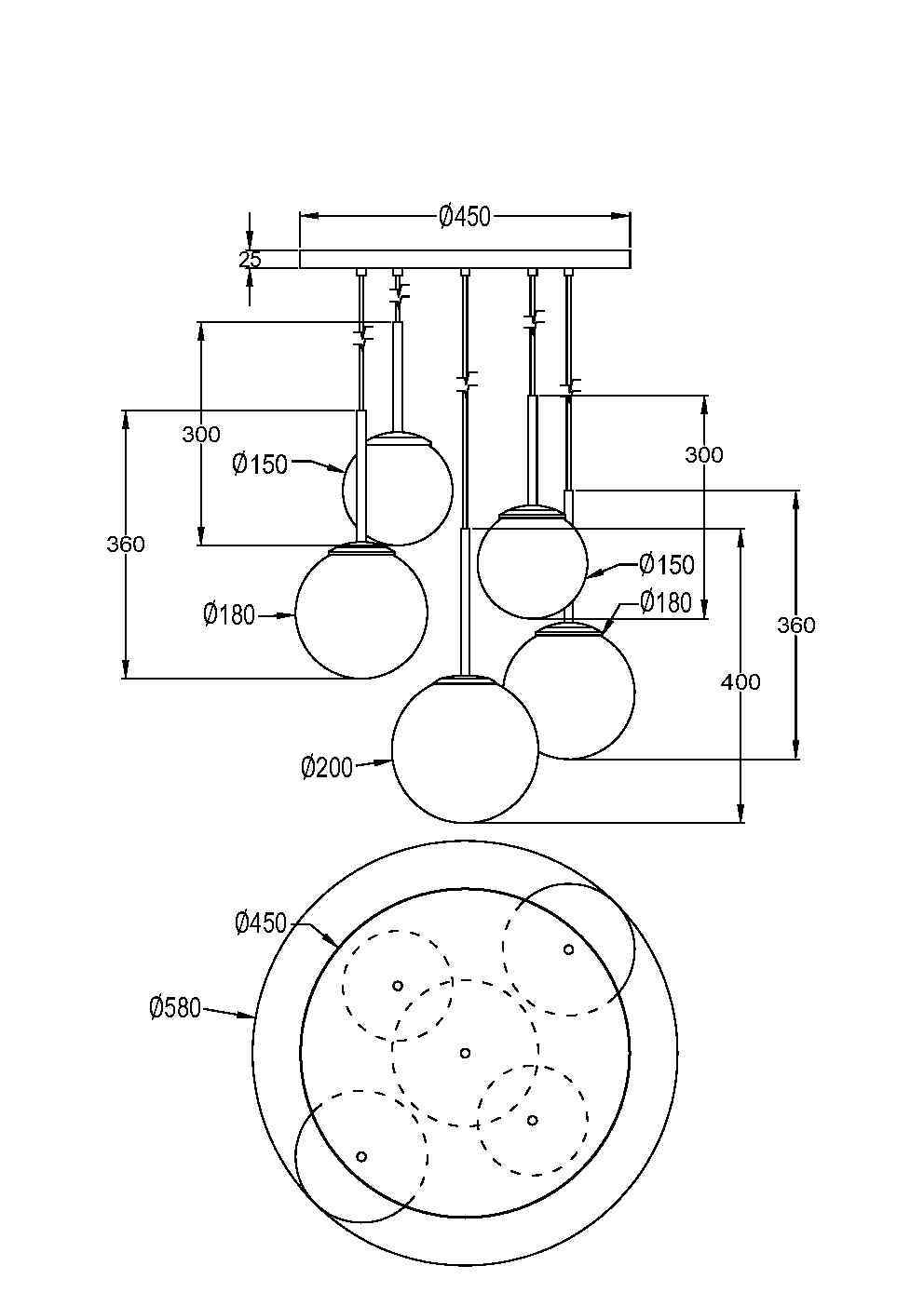 Светильник подвесной Maytoni Basic form MOD321PL-05G1 MAYTONI