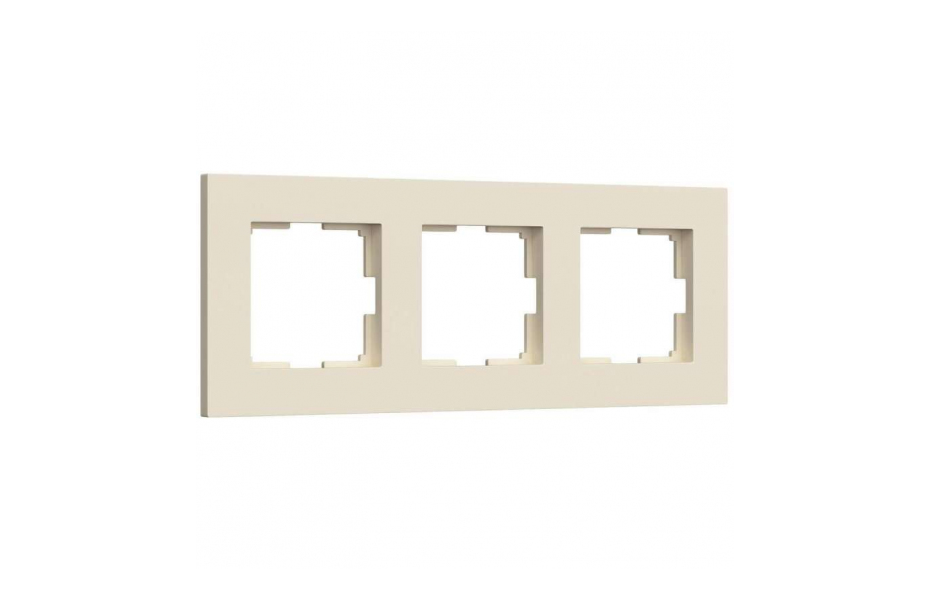 РАМКА НА 3 ПОСТА WERKEL SLAB АЙВОРИ МАТОВЫЙ W0032962 4690389193446 МОСПЛИТКА