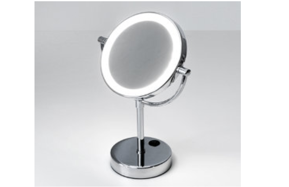 K-1005 Зеркало с LED-подсветкой двухстороннее, стандартное и с 3-х кратным увеличением АКВАМЕТРИЯ