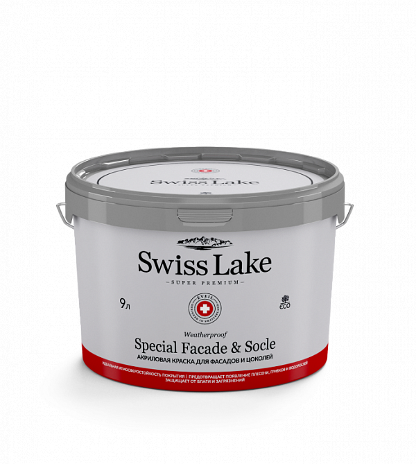 Краска для фасада Swiss Lake | Special Faсade & Socle 9 л LOYMINA Group - ЛОЙМИНА ГРУП