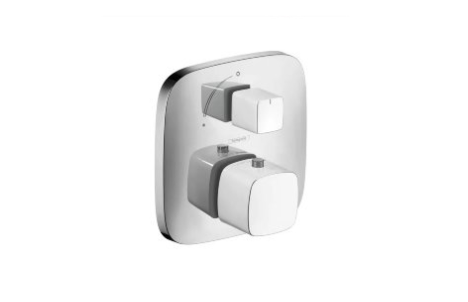 Термостат с запорным вентилем Hansgrohe PuraVida белый/хром 15775400 АКВАМЕТРИЯ