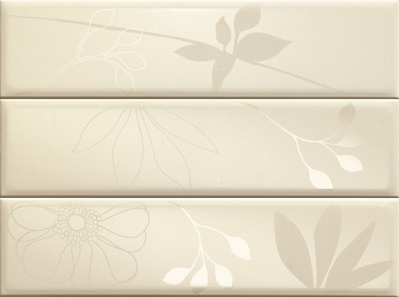 CIR Flair Inserto Avorio S/3, панно (3 шт.) ARTCERAMICA - АРТКЕРАМИКА