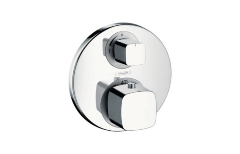 Термостат с запорным вентилем Hansgrohe Metris Ecostat E 31572000 АКВАМЕТРИЯ