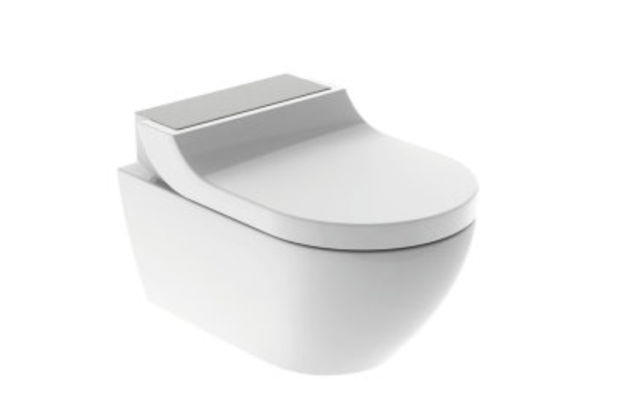 Комплект унитаз и крышка-биде GEBERIT AquaClean Tuma Comfort 146.294.FW.1 (панель нерж. сталь) АКВАМЕТРИЯ