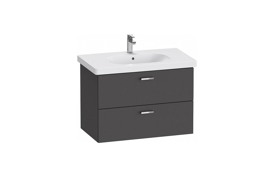 Тумба с раковиной Duravit XBase 80 см XB619004949 графит МОСПЛИТКА