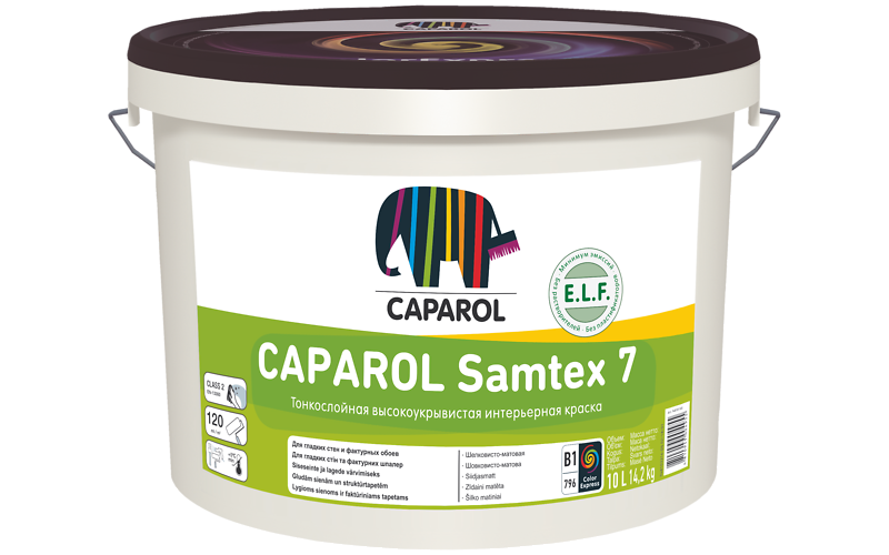 Краска водно-дисперсионная Caparol Samtex 7 ELF, База 1, 10 л КАПАРОЛ ЦЕНТР САМАРА