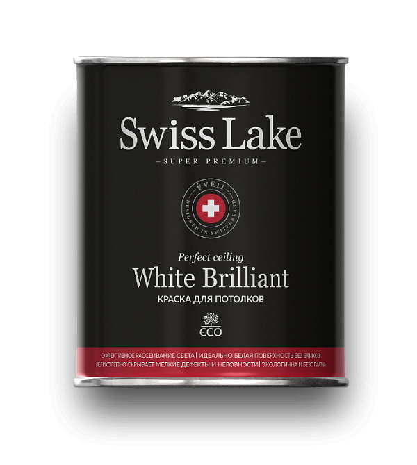 интерьерная краска для потолков Swiss Lake White Brilliant, 9 л LOYMINA Group - ЛОЙМИНА ГРУП