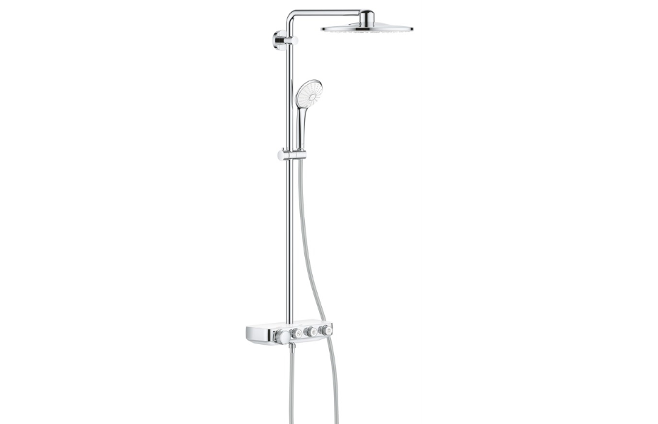 GROHE Euphoria SmartControl 310 DUO Душевая система с термостатом, настенный монтаж, полочка, 3 кнопки управления, Белая луна АТЕЛЬЕ ВАННОЙ КОМНАТЫ. САМАРА