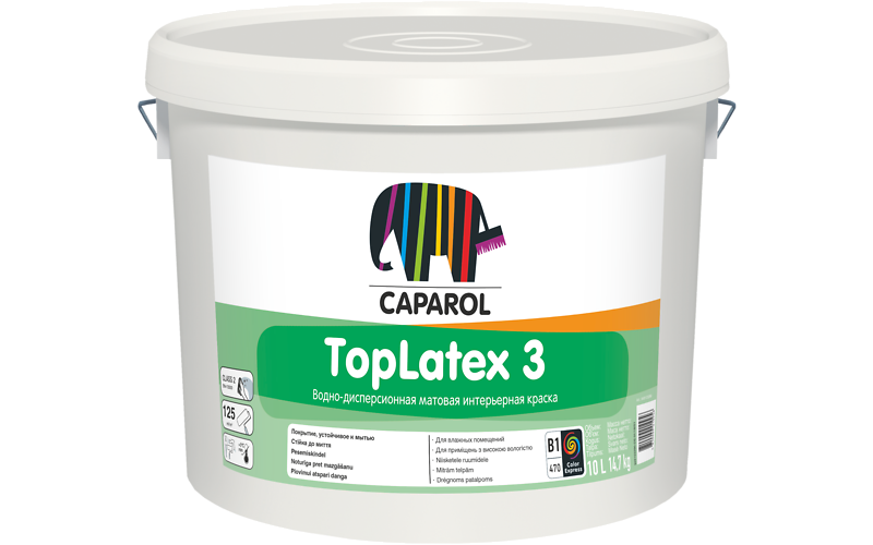 Краска водно-дисперсионная Caparol TopLatex 3, База 3, 9,4 л КАПАРОЛ ЦЕНТР САМАРА