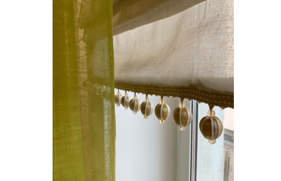 Легкая римская штора с декоративной тесьмой —  в Самаре