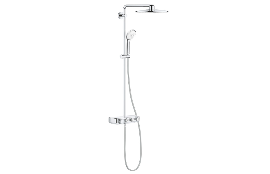 GROHE Euphoria SmartControl 310 DUO Душевая система с термостатом, настенный монтаж, полочка, 3 кнопки управления, Хром АТЕЛЬЕ ВАННОЙ КОМНАТЫ. САМАРА