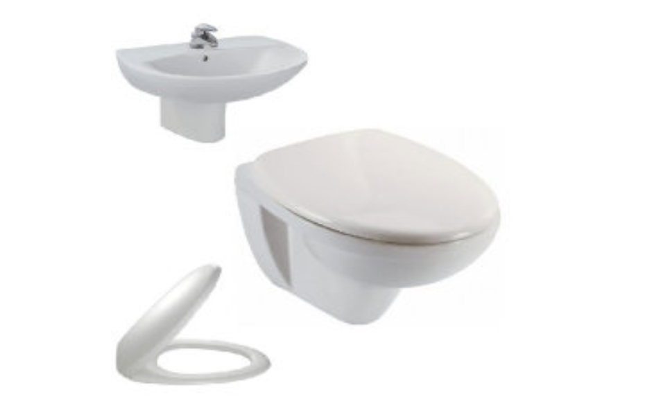 Комплект Jacob Delafon унитаз подвесной PATIO E4187-00 + крышка-сидение Soft Close + раковина PATIO E4158NG-00 АКВАМЕТРИЯ