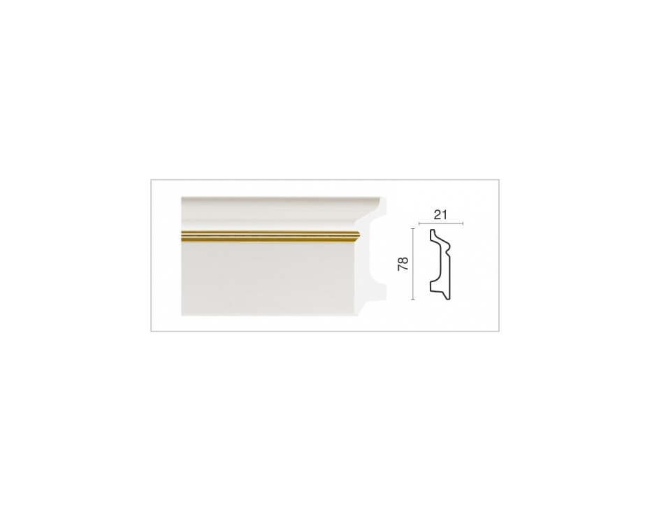 Плинтус широкий 78x21x2400 мм 1221 ПЛИНТУС ХОЛЛ