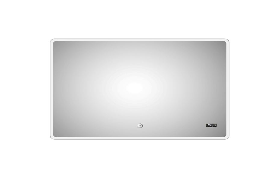 ESBANO Led Зеркало, с подсветкой, ШхВхГ: 100х80х5, система антизапотевания, встроенные часы АТЕЛЬЕ ВАННОЙ КОМНАТЫ. САМАРА