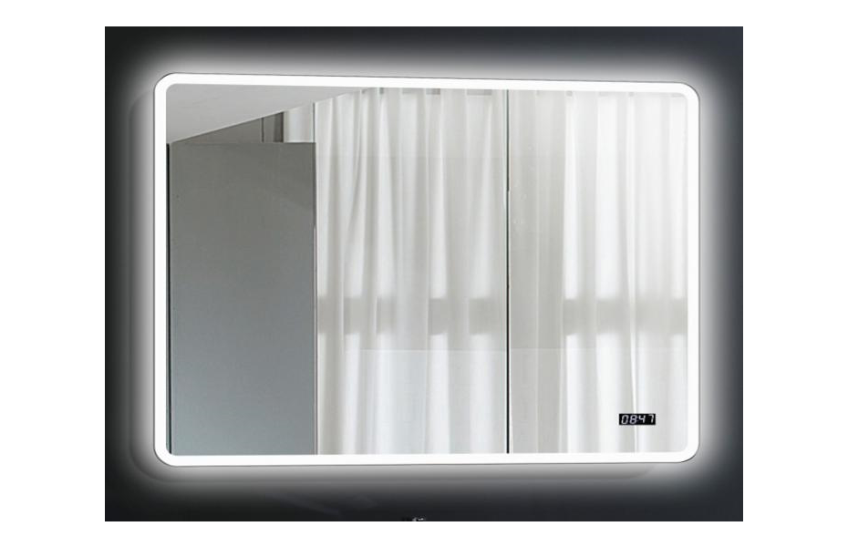 ESBANO Led Зеркало, ШВГ: 120x70х5, LED-подсветка, антизапотевание, часы АТЕЛЬЕ ВАННОЙ КОМНАТЫ. САМАРА