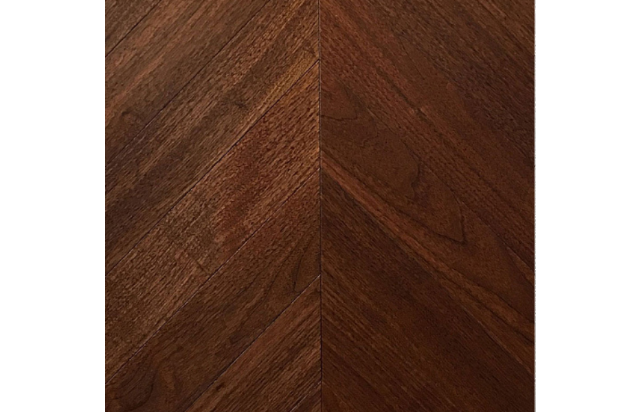 Wood Bee Chevron Американский Орех Селект гладкий глянец Select, UV-лак gloss 30±5% (левая) ПОЛ СТРАНЫ