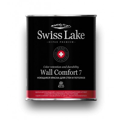 Моющаяся краска для стен и для потолков Swiss Lake Wall Comfort 7 (C),9 л LOYMINA Group - ЛОЙМИНА ГРУП