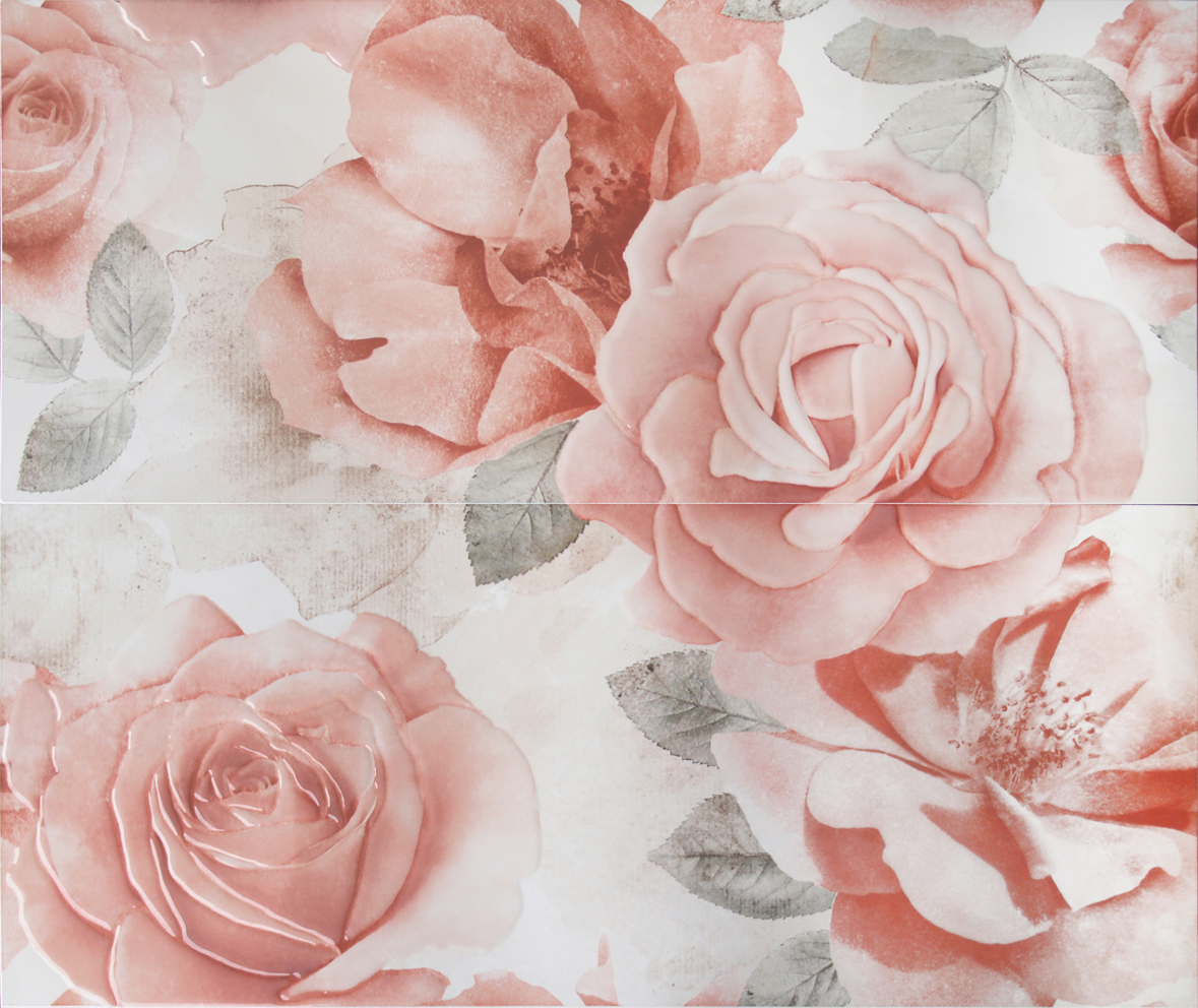 Floreale Rosone Floreale Beige, панно (композиция из 2 шт.) ARTCERAMICA - АРТКЕРАМИКА