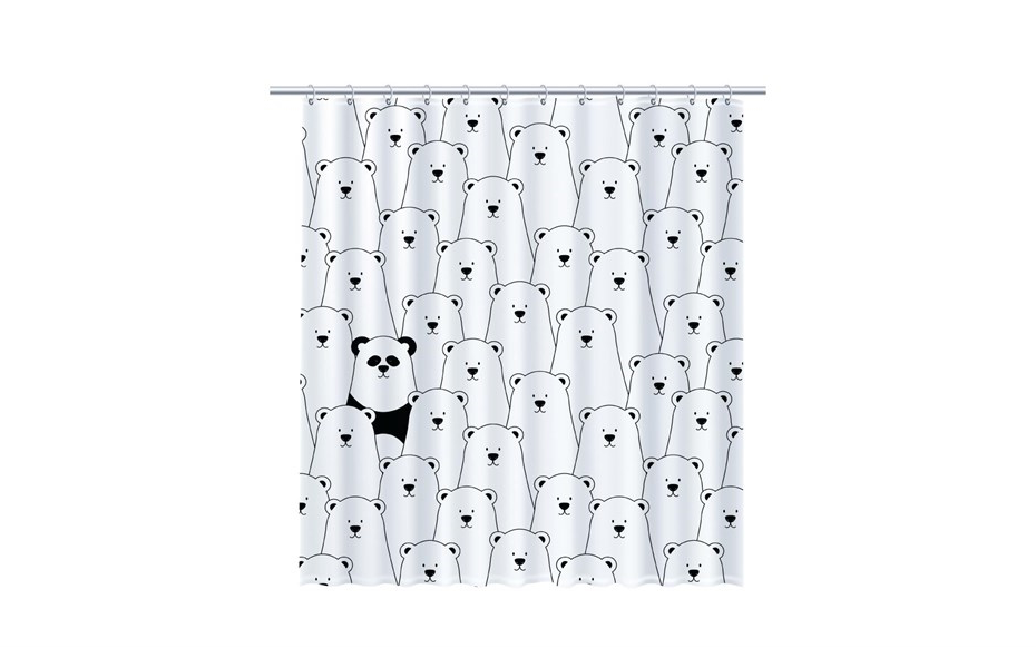 FIXSEN Panda Шторка для ванной, ширина 180 см, цвет черный АТЕЛЬЕ ВАННОЙ КОМНАТЫ. САМАРА