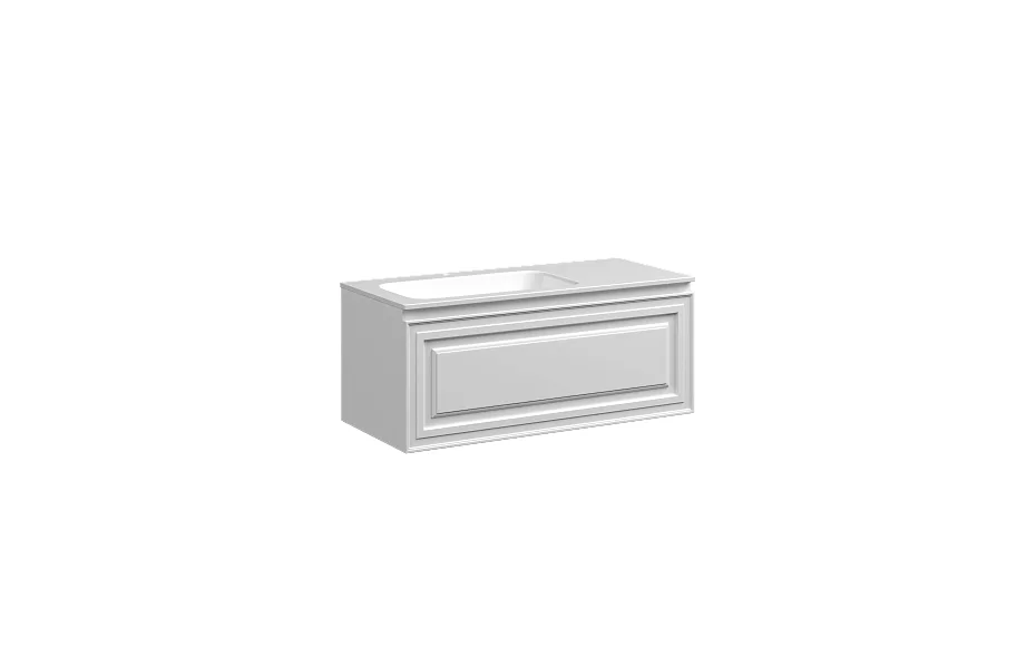 Тумба с раковиной Sancos Very 100 см VR100LW левая, bianco МОСПЛИТКА