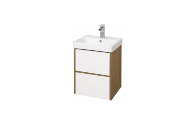 Тумба с раковиной 43 см Aquaton Сканди 45 1A251601SDZ90 белый/дуб рустикальный МОСПЛИТКА