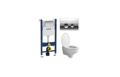 Комплект Bocchi Taormina Pro Rimless 1451-001-0129 подвесной унитаз + инсталляция с клавишей Duofix Delta 458.124.21.1 МОСПЛИТКА