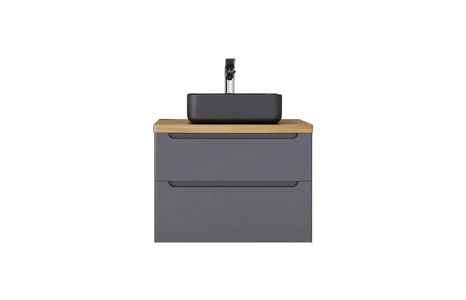 Тумба с раковиной Jorno Wood 80 см wood.01.80/P/GR серая МОСПЛИТКА