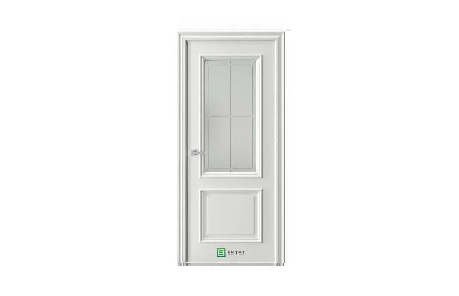 Межкомнатная дверь GL4 RAL9003 стекло 1 7 ДВЕРЕЙ