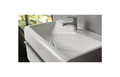 Тумба с раковиной Velvex Crystal Cub 70 белая, подвесная МОСПЛИТКА