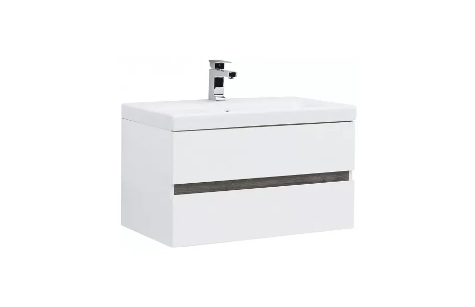 Тумба с раковиной Aquanet Беркли 80 см 254290, белый, дуб МОСПЛИТКА